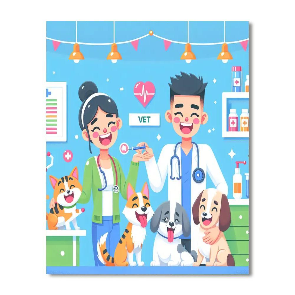 Friendly Animal Hospital Paint By Number