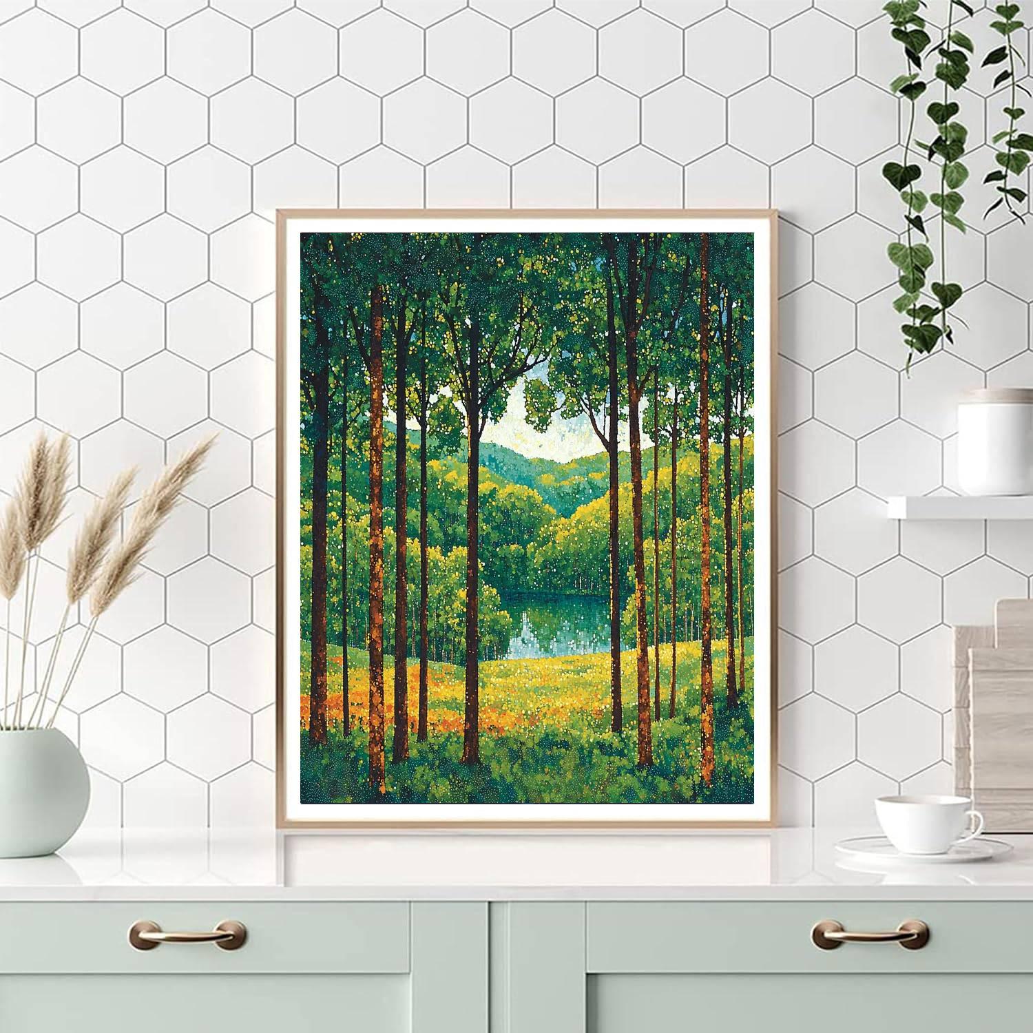 Georges Seurat Inspired Majestic Forests  Paint By Number