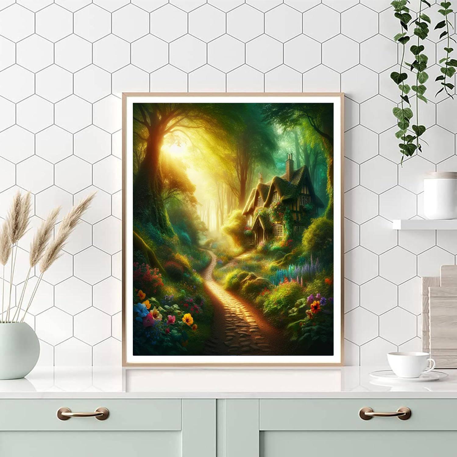 Enchanted Cottage Pathway Paint By Number