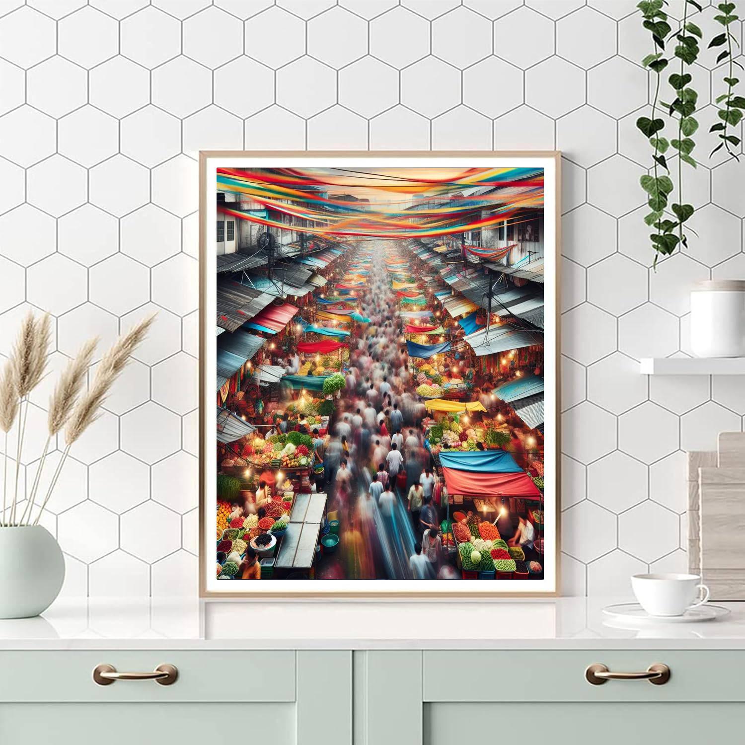 Vibrant Asian Market Paint By Numbers Art