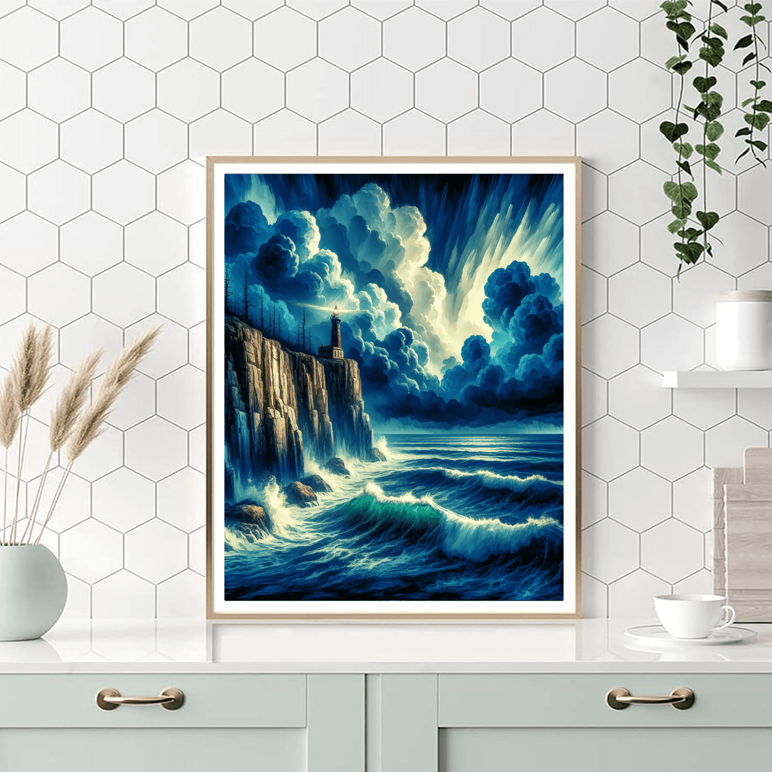 Lighthouse By The Cliffs DIY Paint By Numbers
