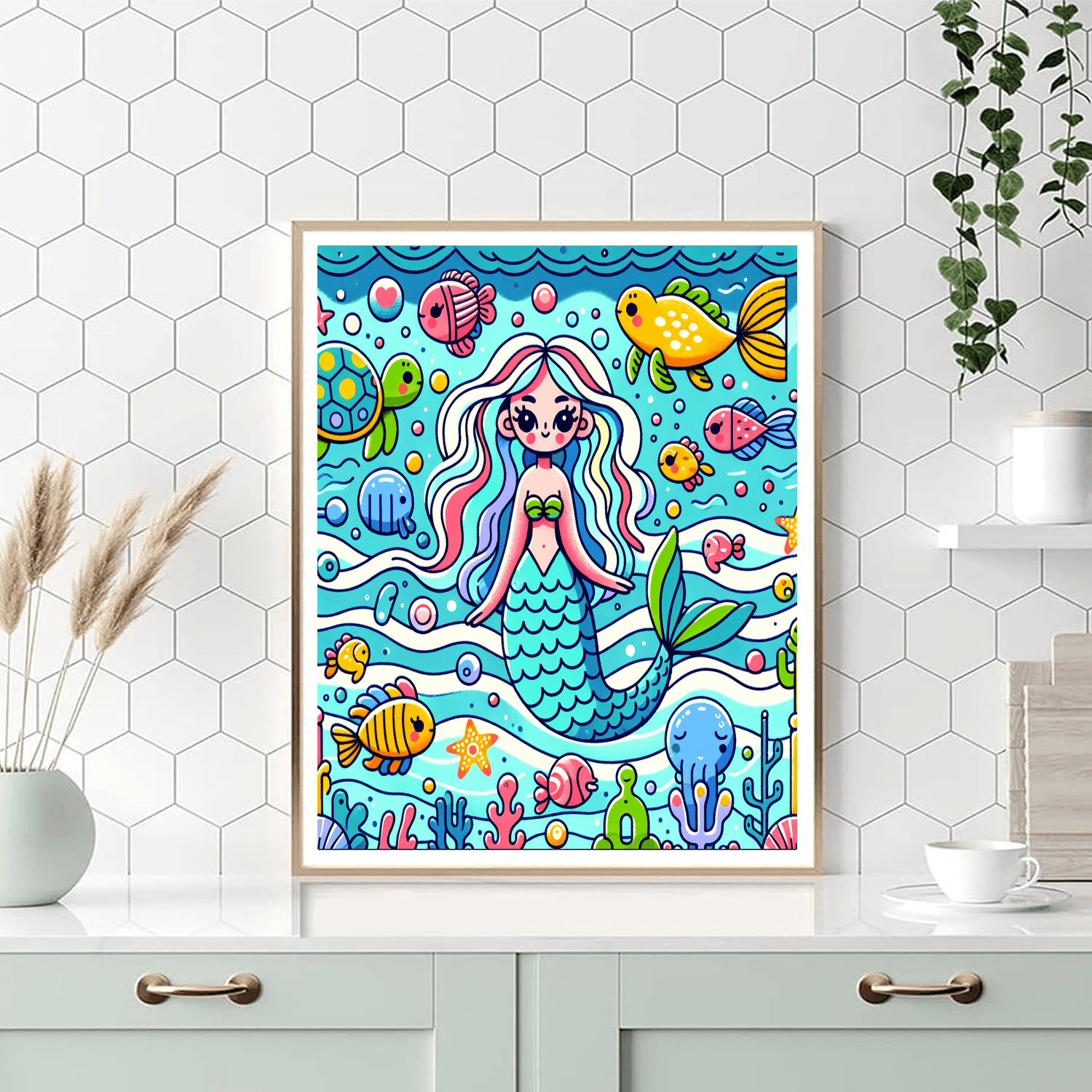 Oceanic Mermaid Tale Painting Number Kit