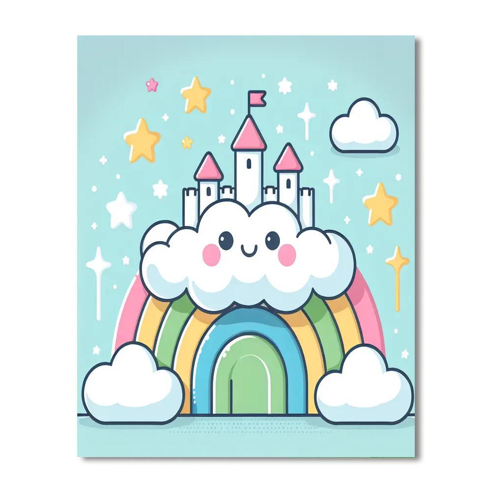 Cheerful Cloud Castle DIY Paint By Numbers