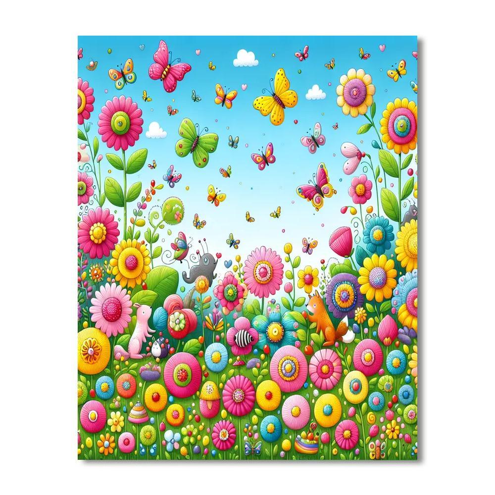Whimsical Flower Wonderland Paint By Numbers