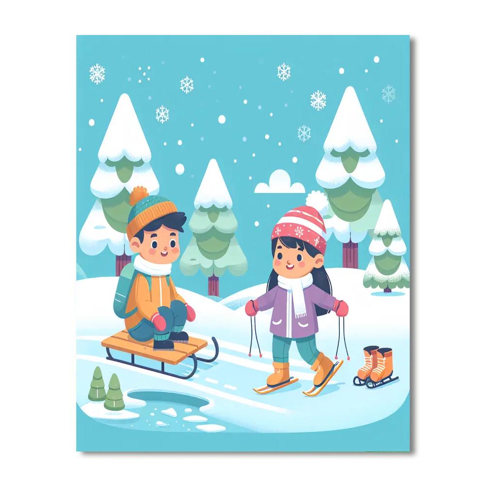 Winter Adventure Trail Paint By Numbers
