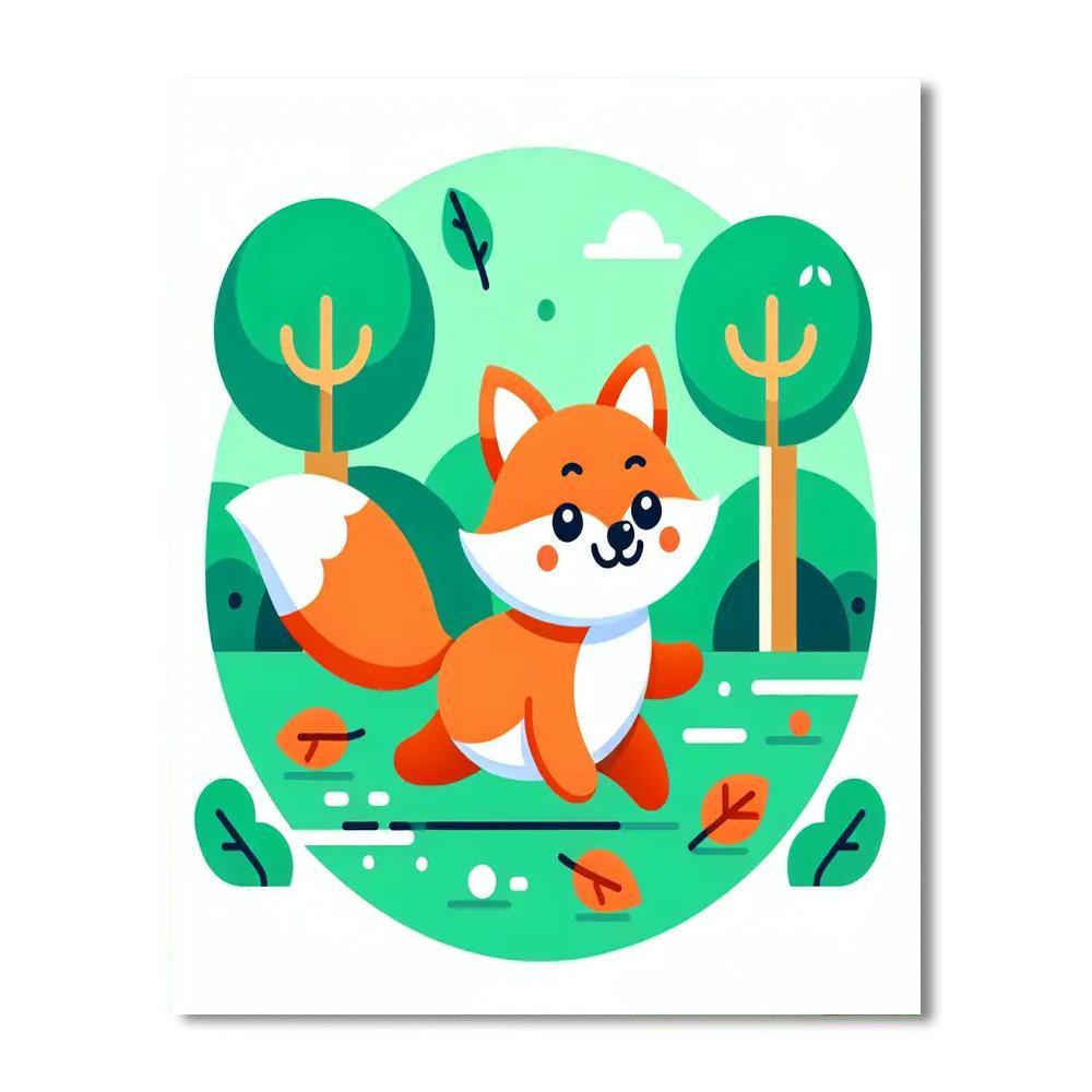Playful Fox's Forest Fiesta Painting By Numbers Kit