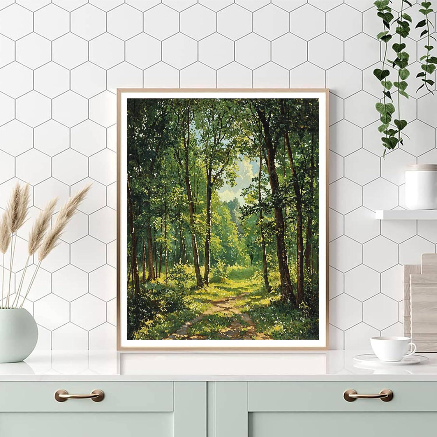 Caspar David Friedrich Inspired Forest Reverie  Number Painting