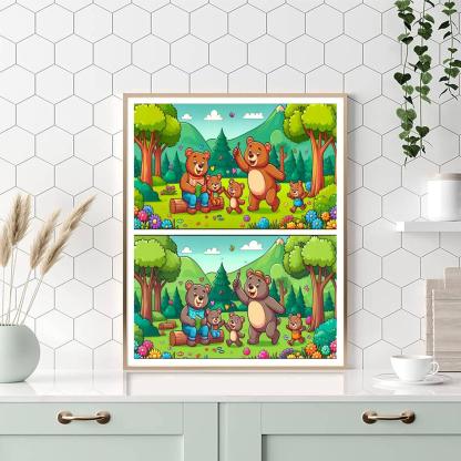 Cozy Bear Family Paint By Numbers Art