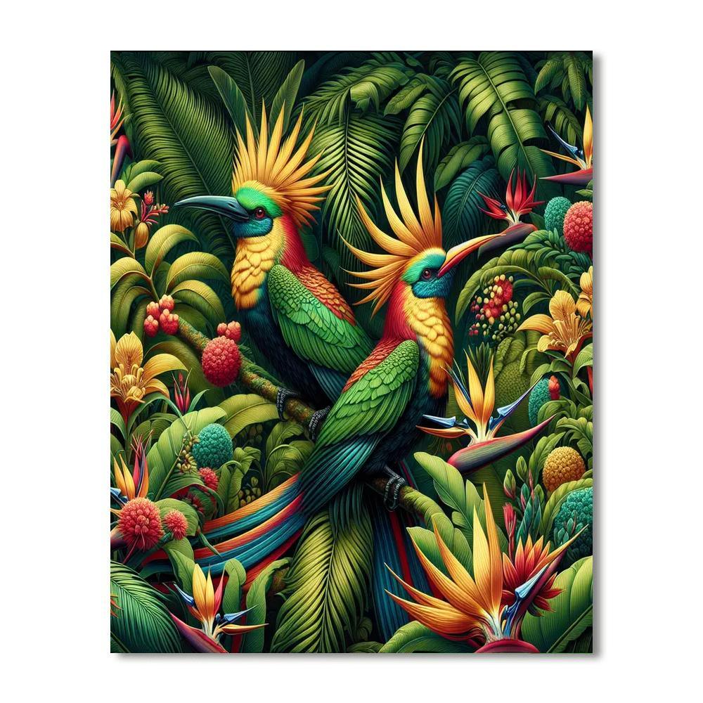 Radiant Tropical Birds Paint By Number