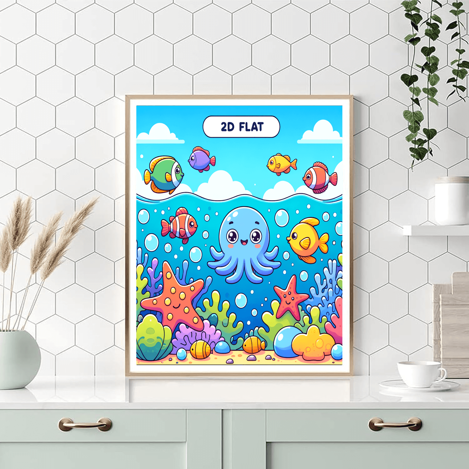 Underwater Exploration With Cheerful Fish Paint By Color