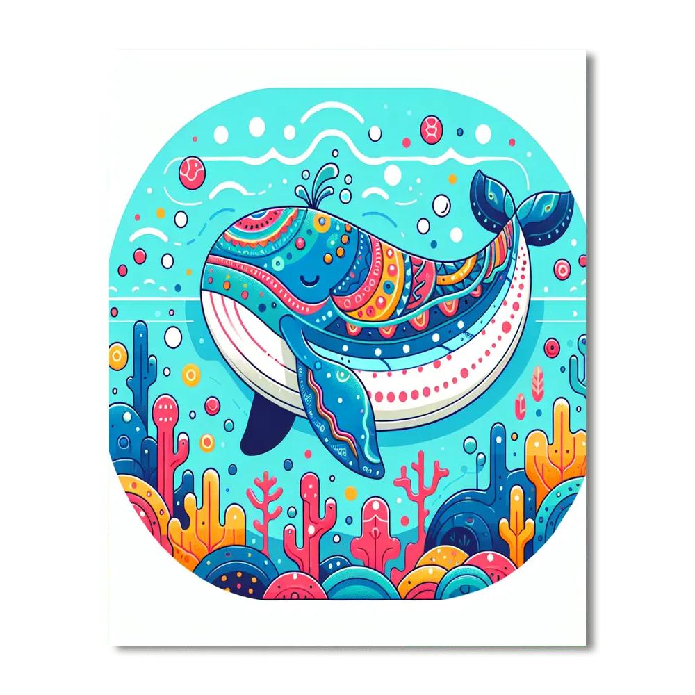 Colorful Whale Numbered Painting Kits