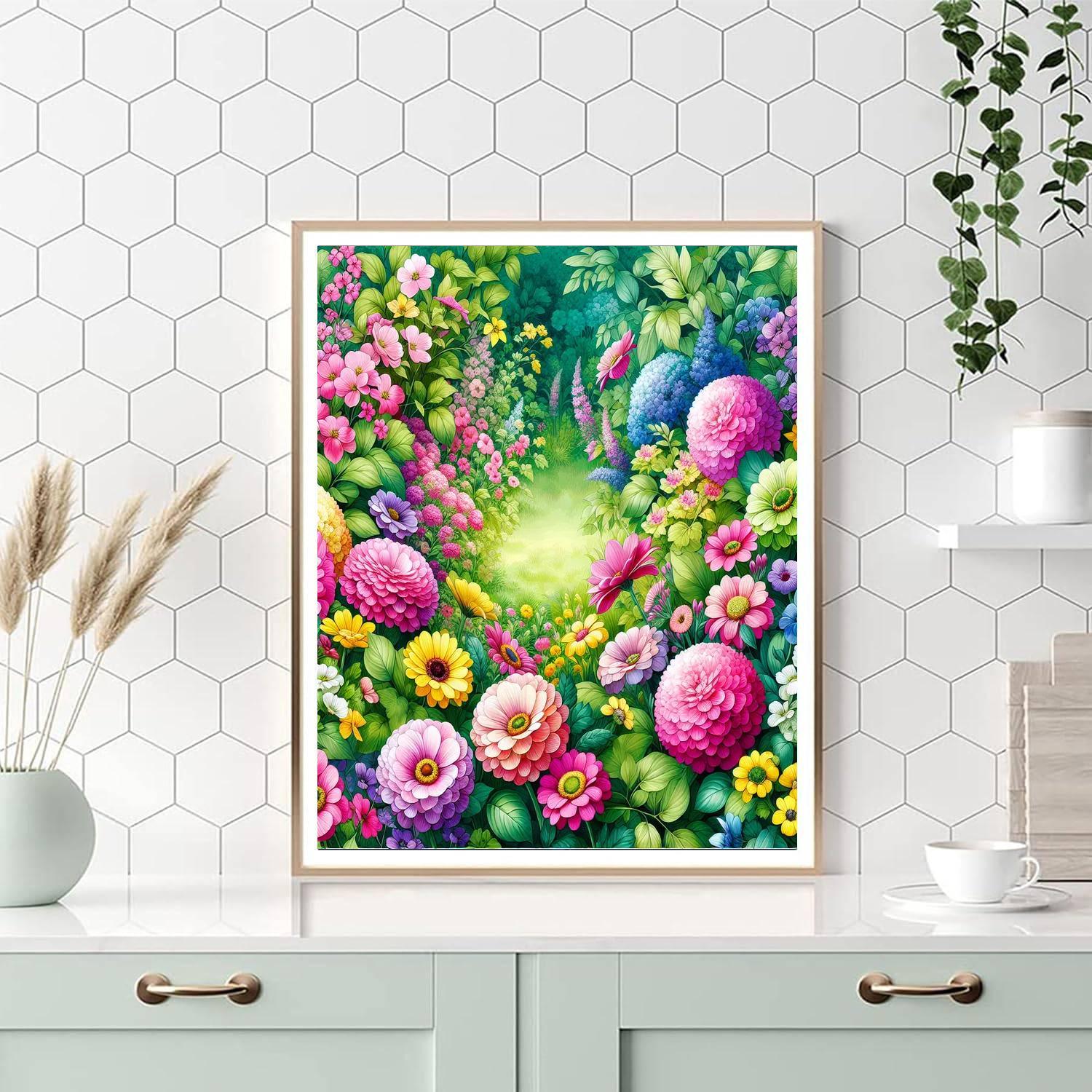 Radiant Flower Festival Painting By Numbers Kit