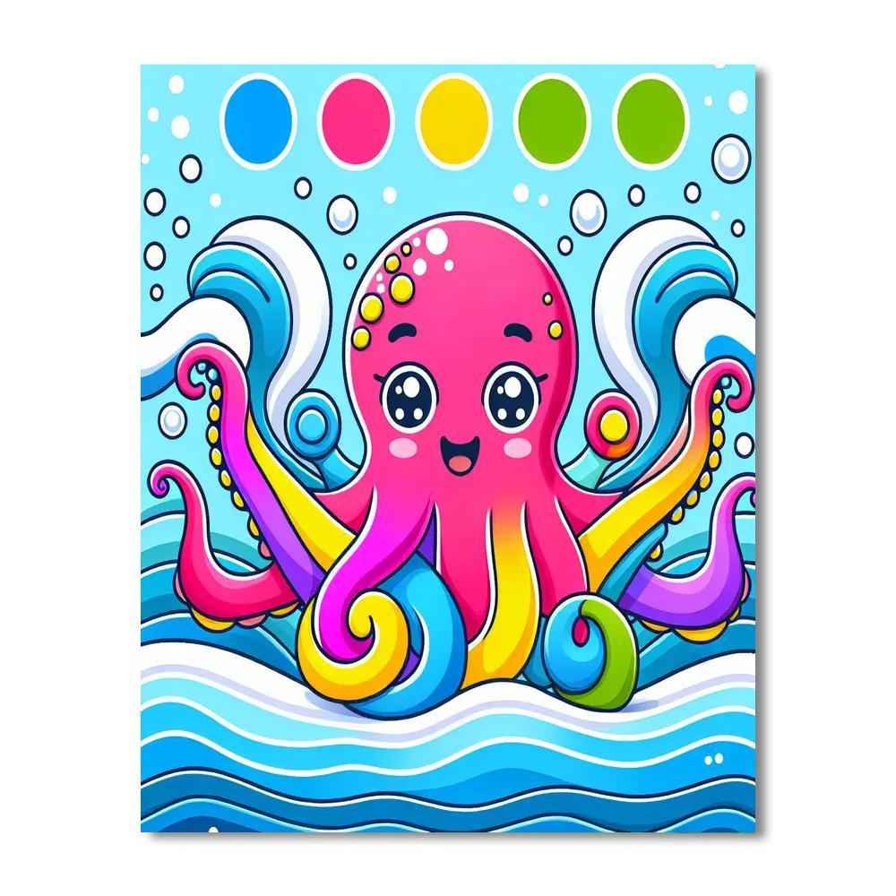 Playful Octopus DIY Paint By Numbers