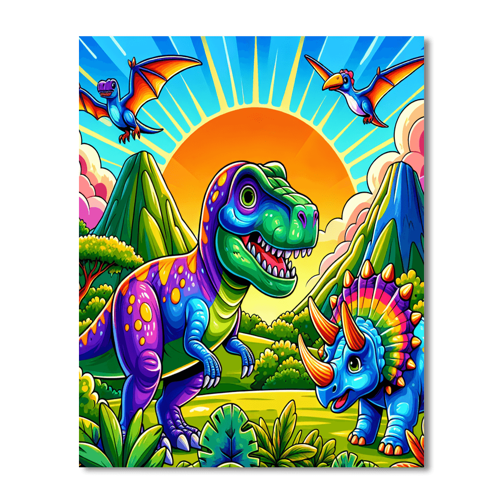 Dino-riffic Adventures Number Painting