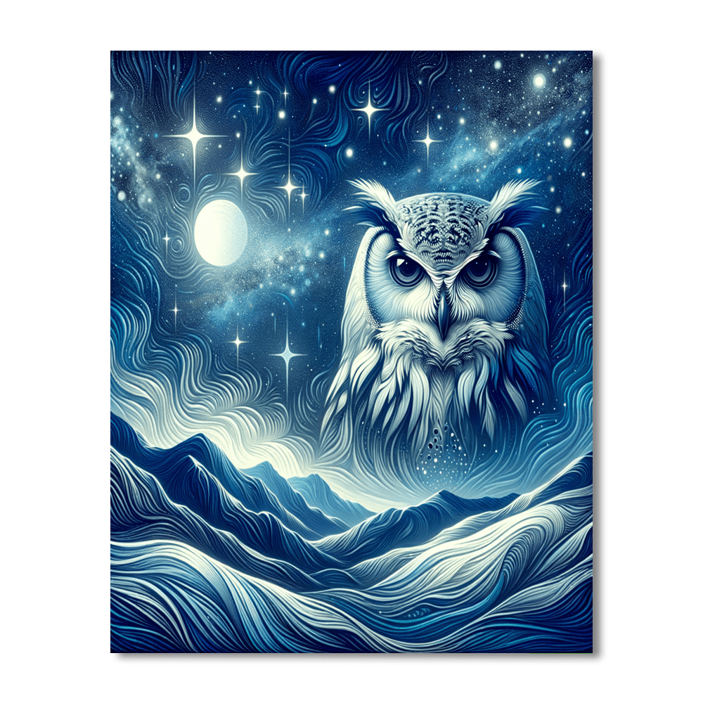 Owl's Night Watch Number Painting