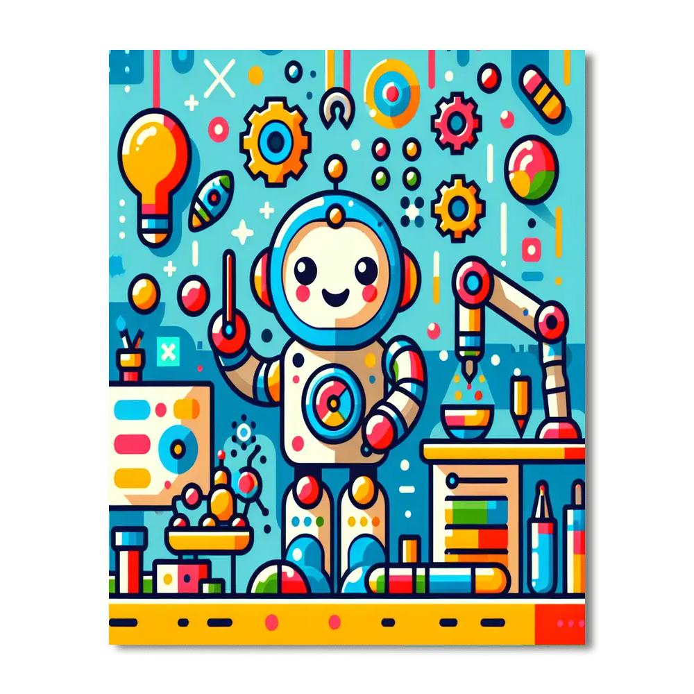 Robot Engineer Lab Number Painting