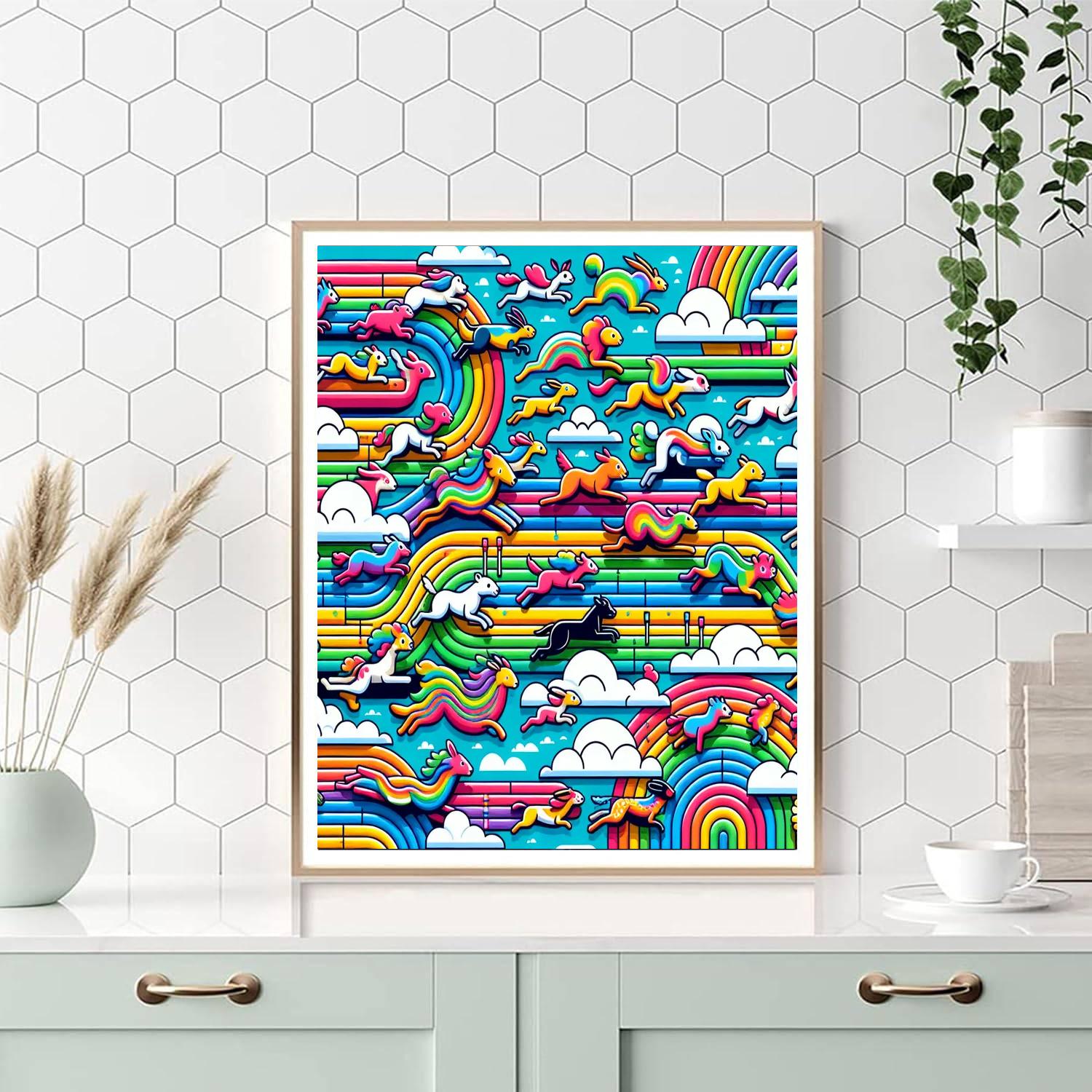 Rainbow Road Rally Paint By Numbers