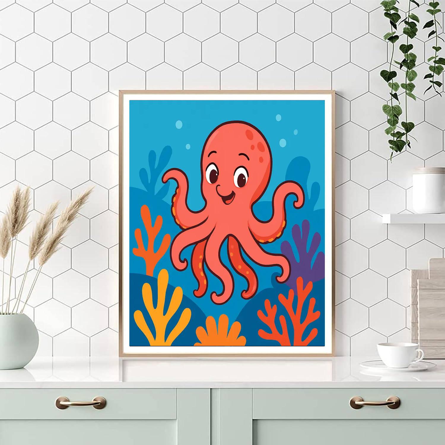 Quirky Octopus Number Painting