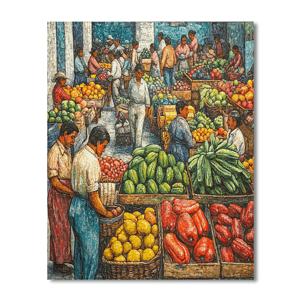 Diego Rivera Inspired Vibrant Marketplaces  Paint By Numbers