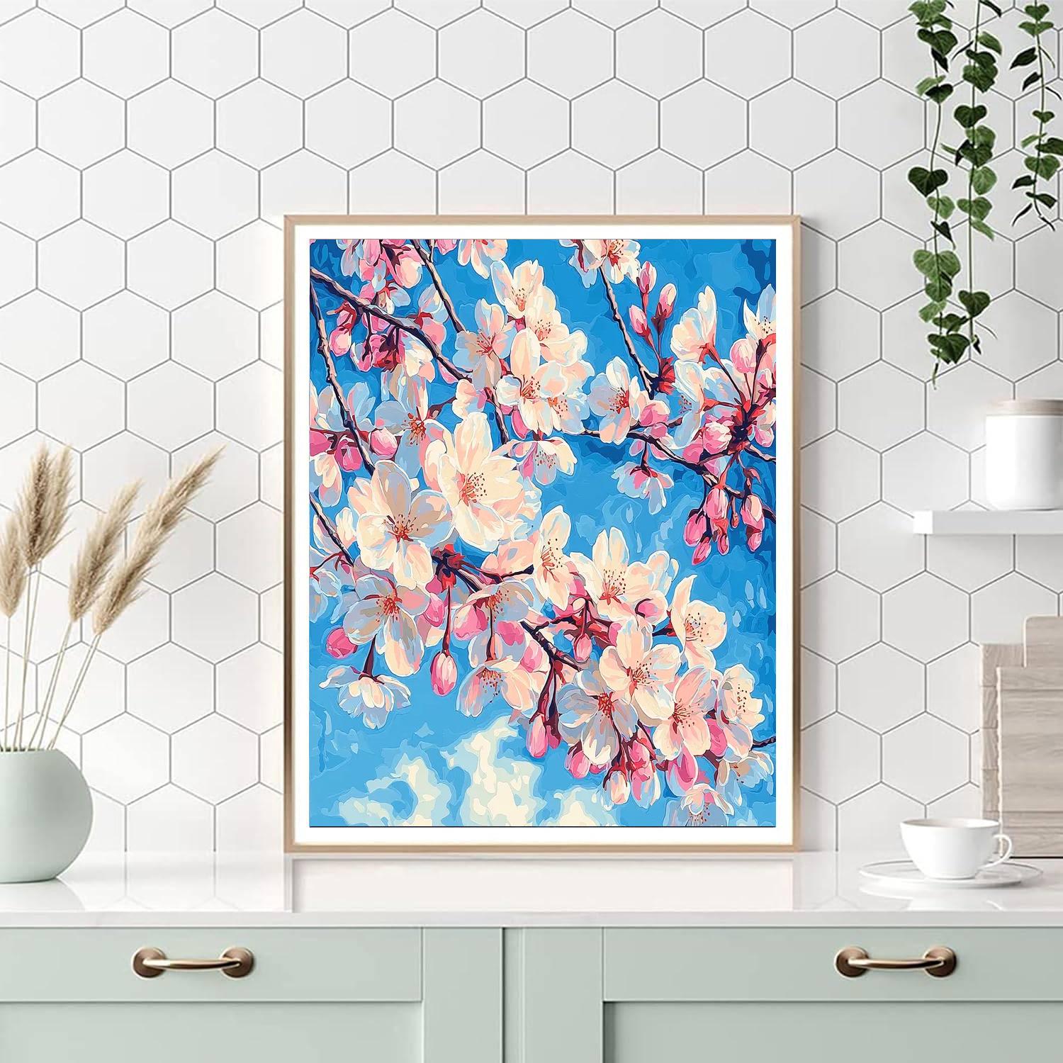 Georgia O'Keeffe Inspired Colorful Cherry Blossom Festival  Paint By Numbers Kits