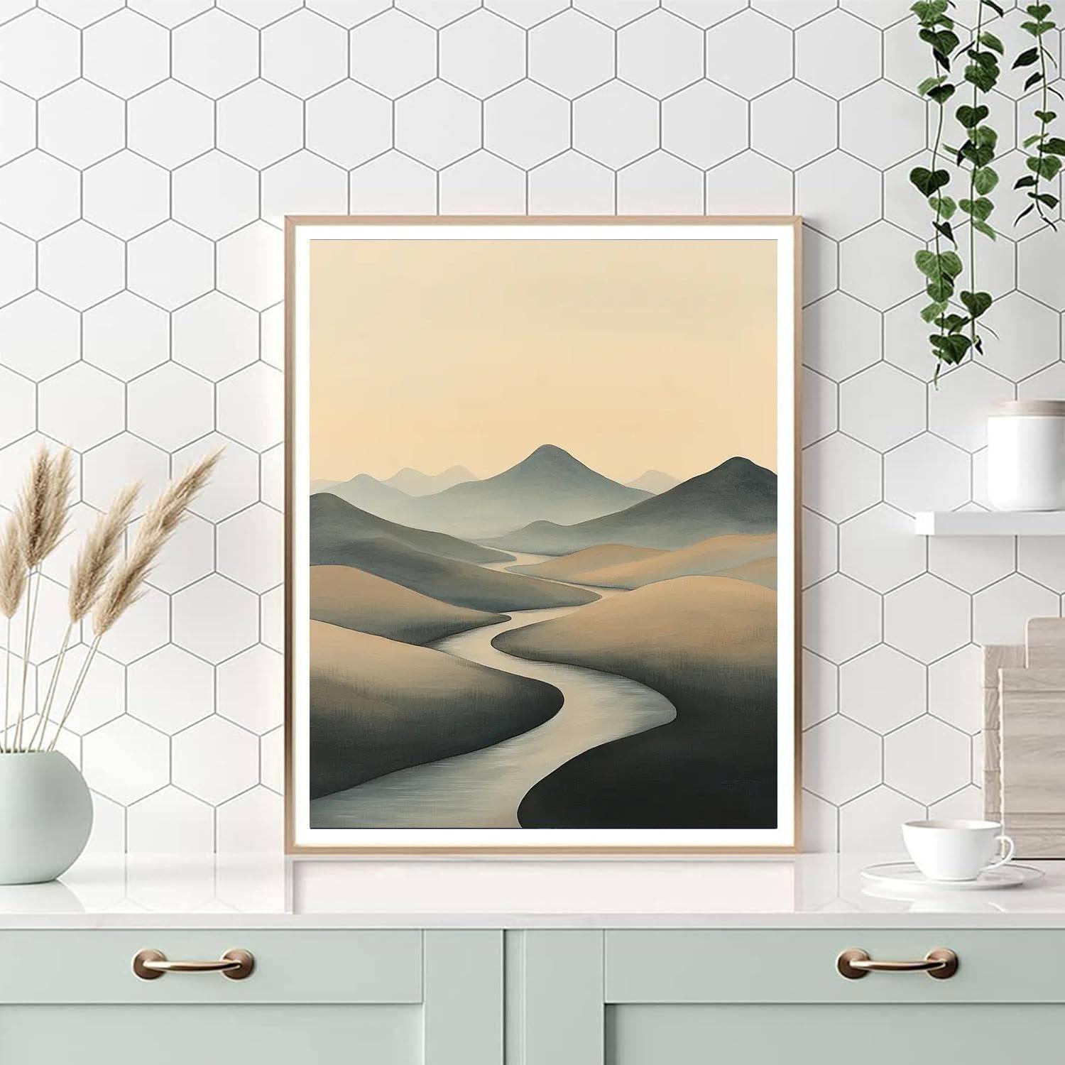 Zhao Mengfu Inspired Ethereal Tranquility  Painting By Numbers Kit