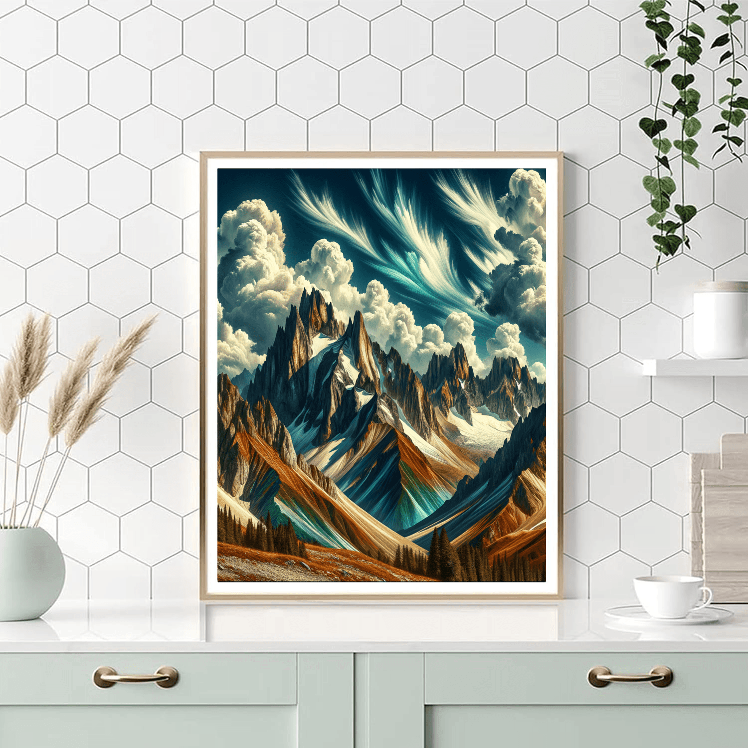Bold Mountain Peaks Paint By Numbers Art