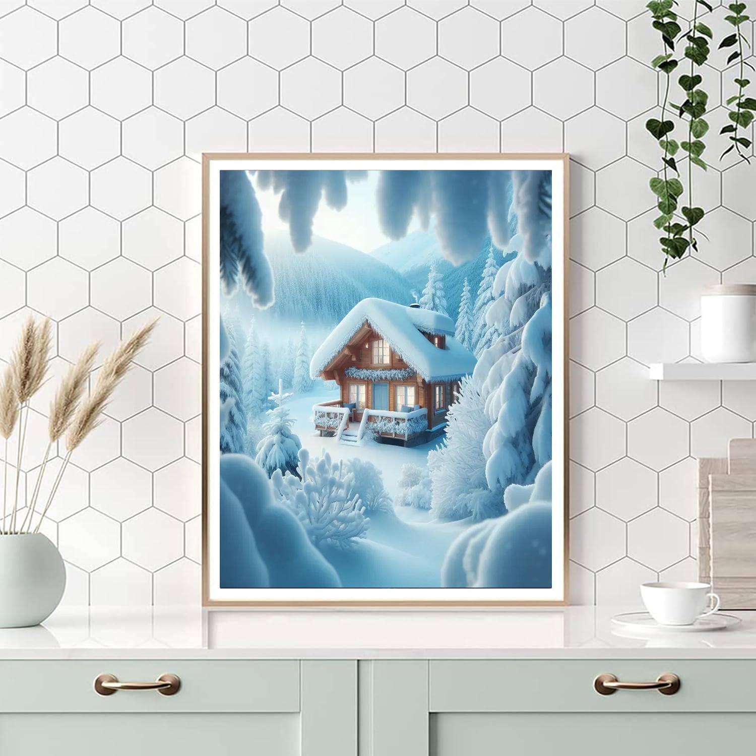 Winter Wonderland Chalet Paint By Numbers Art