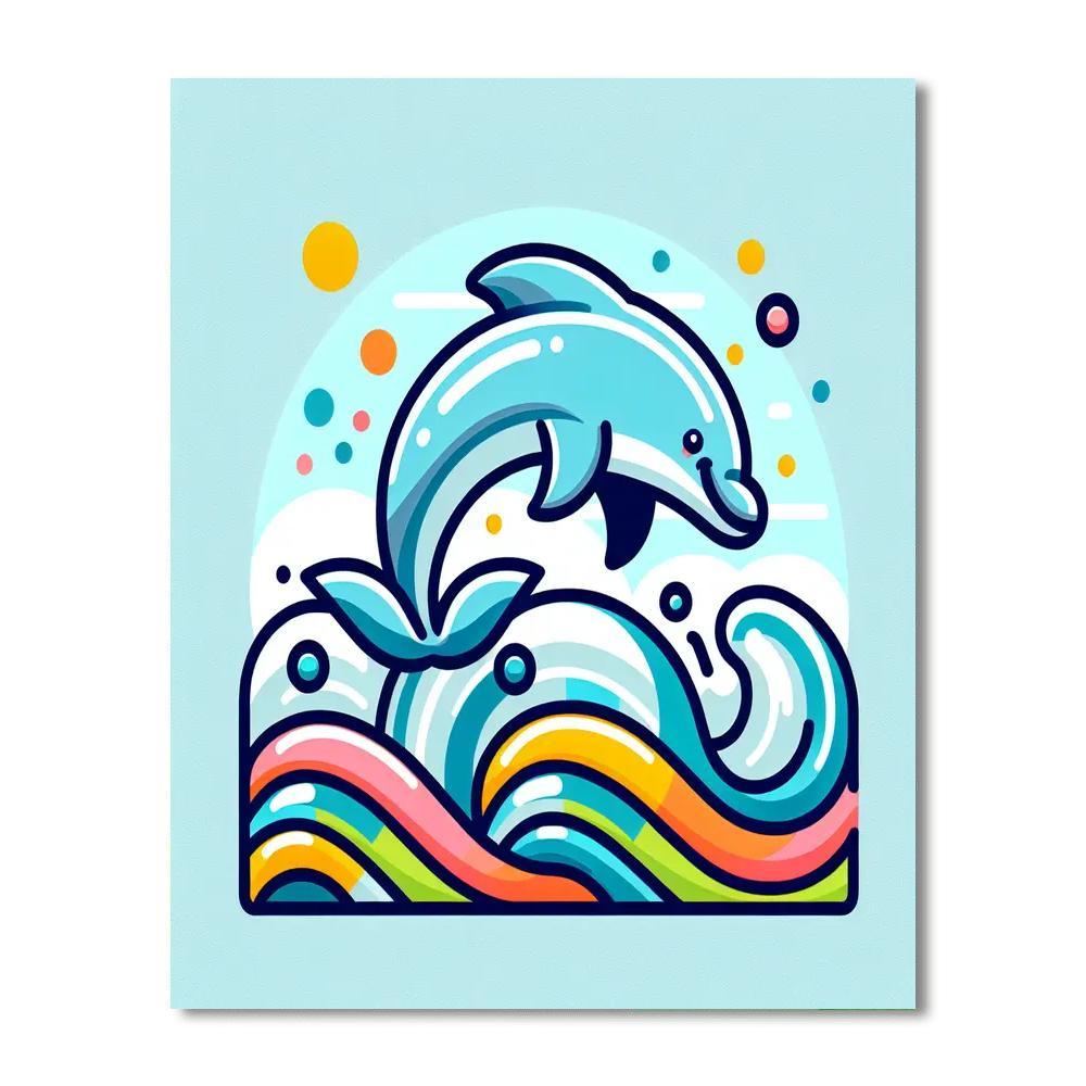 Oceanic Adventure With Dolphins Paint By Numbers Art