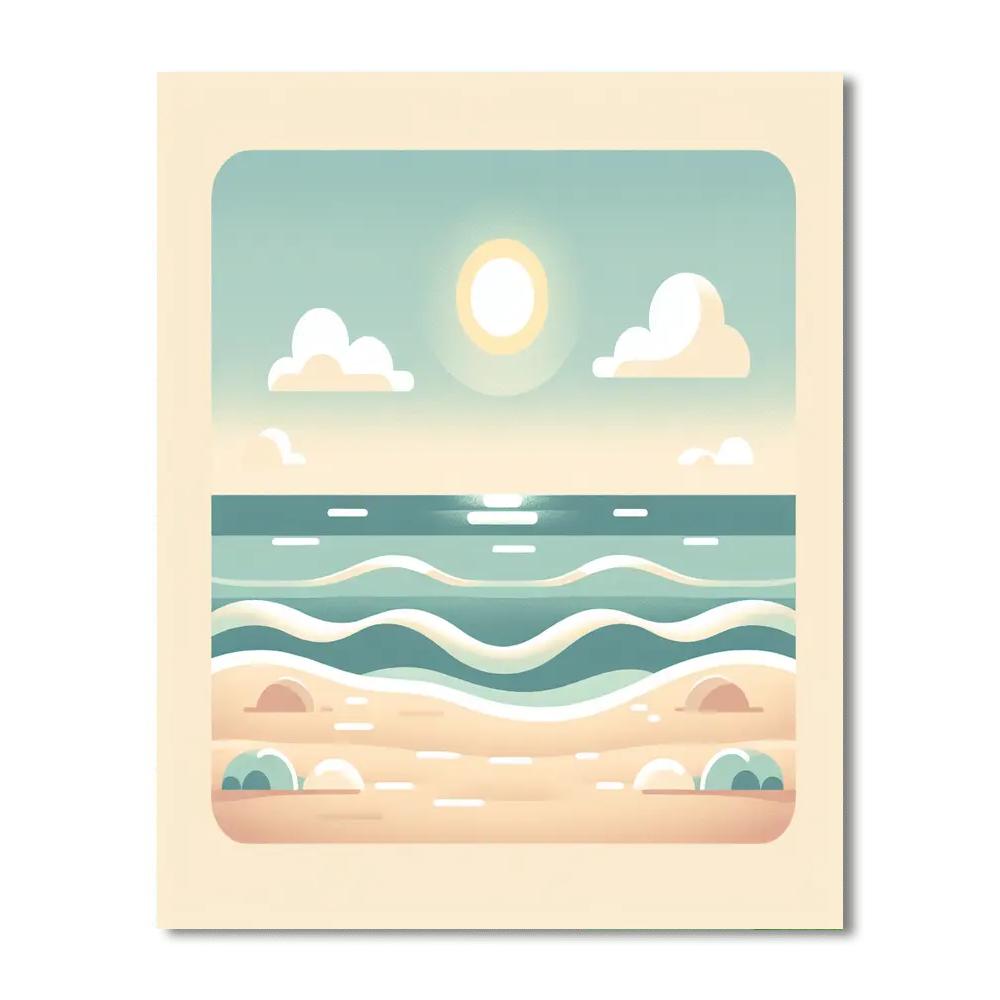 Seaside Sunshine Stroll Paint By Numbers Art
