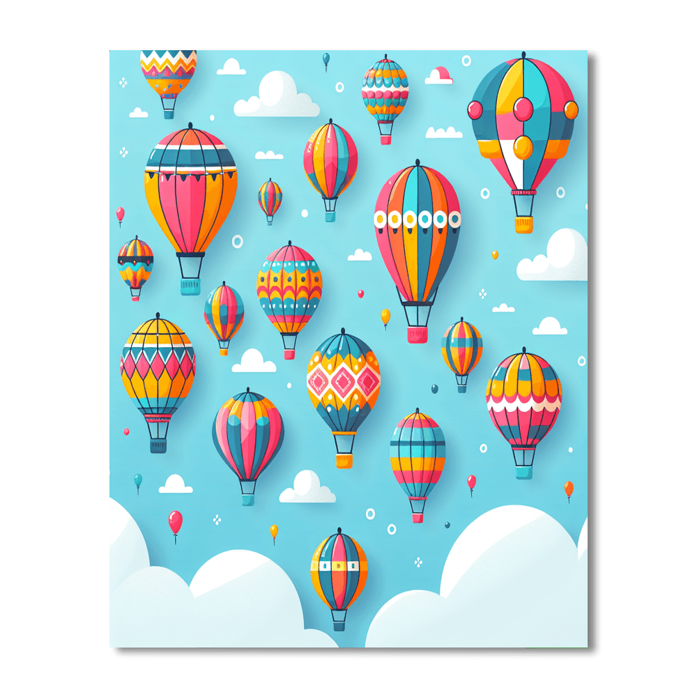 Vibrant Balloon Festival Paint By Numbers Art