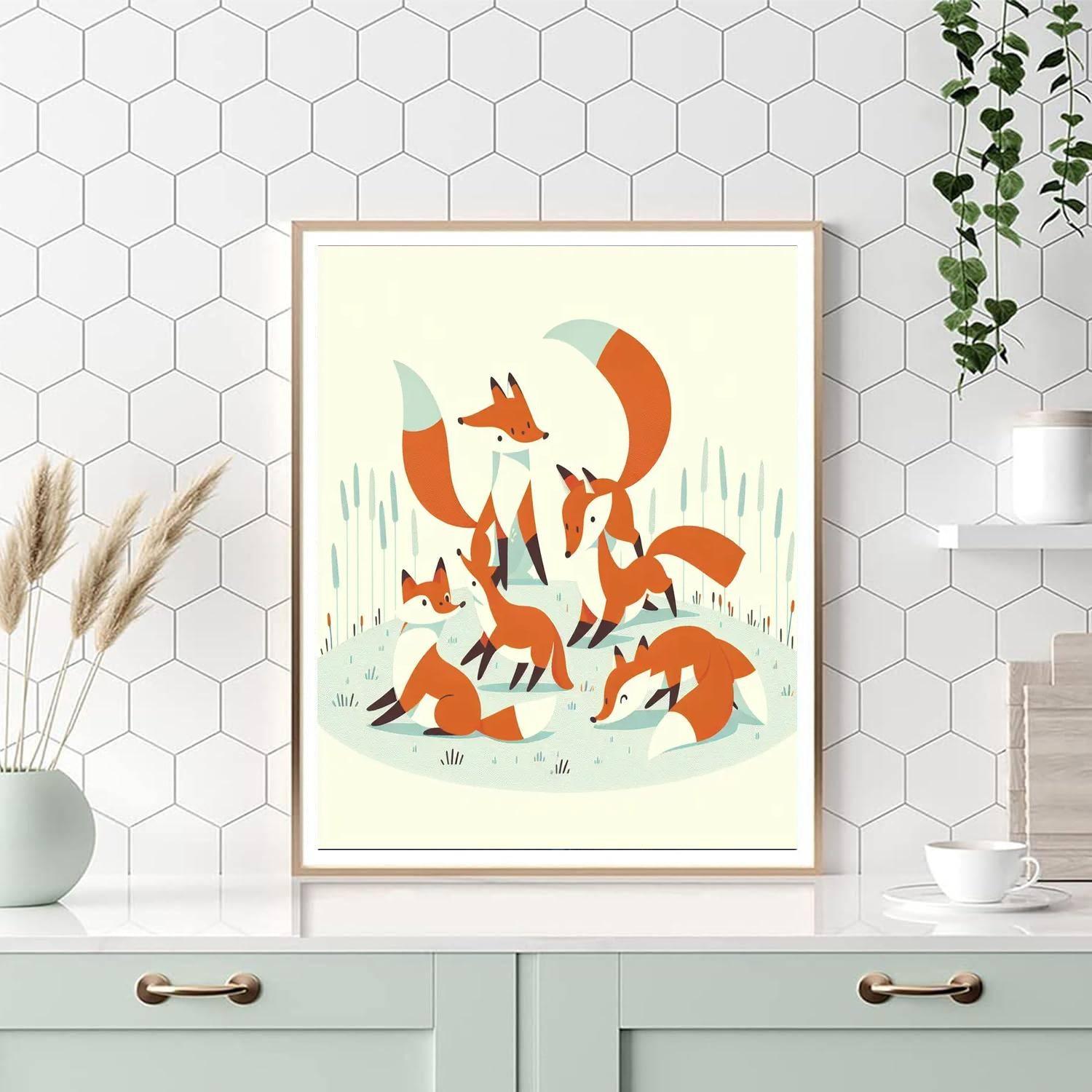 Fanciful Fox Frolic Number Painting
