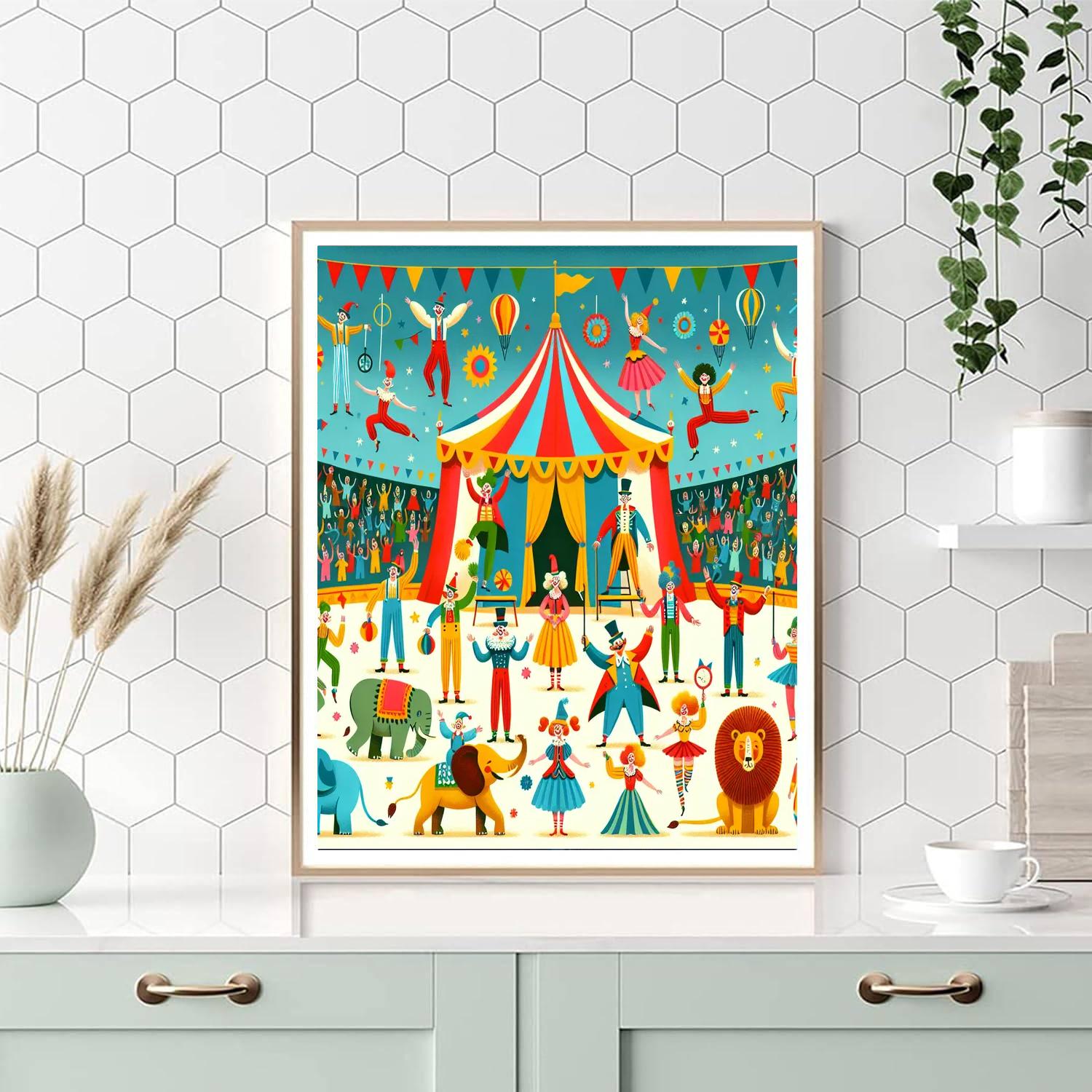 Colorful Circus Fun Painting Number Kit