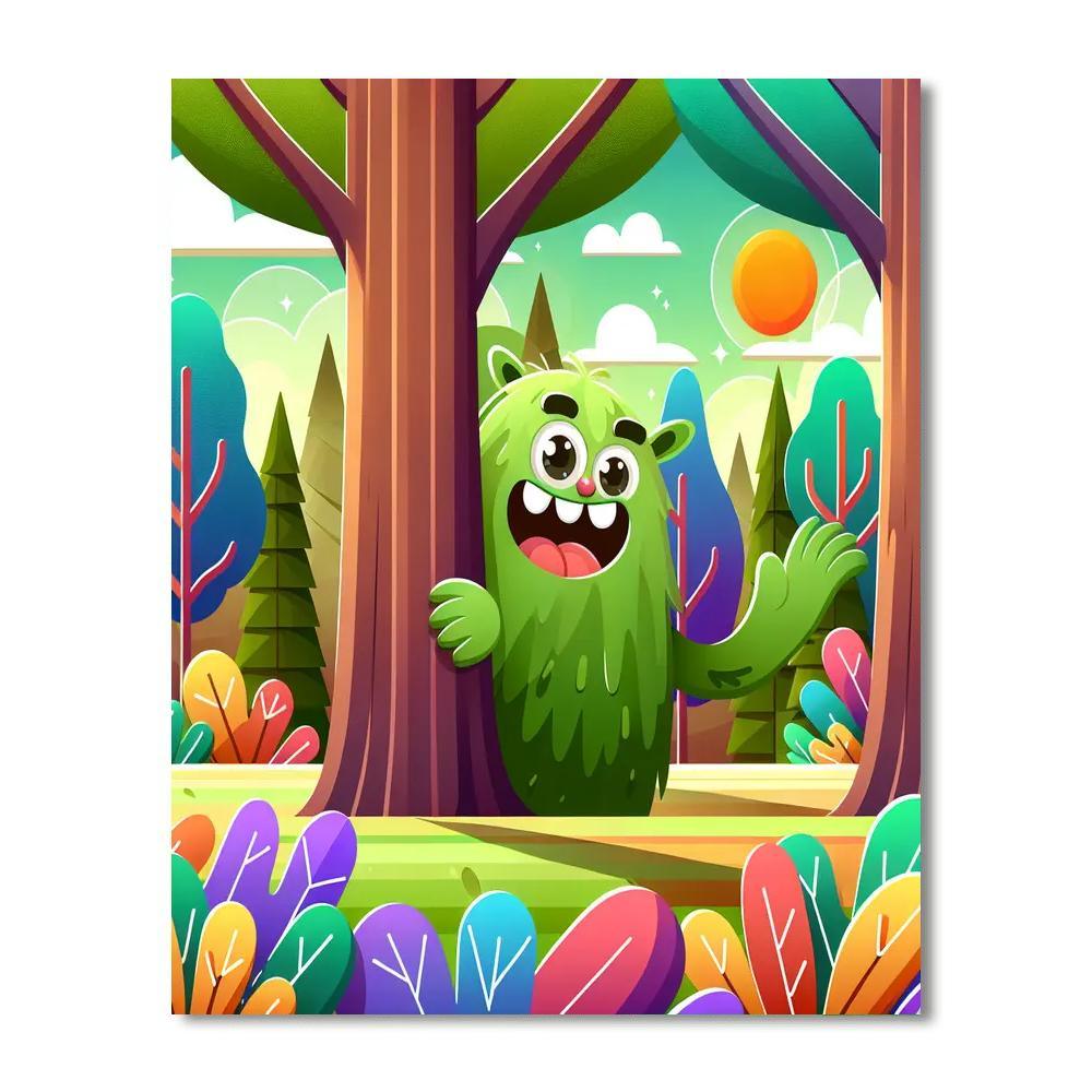 Silly Forest Monsters Paint By Numbers Art