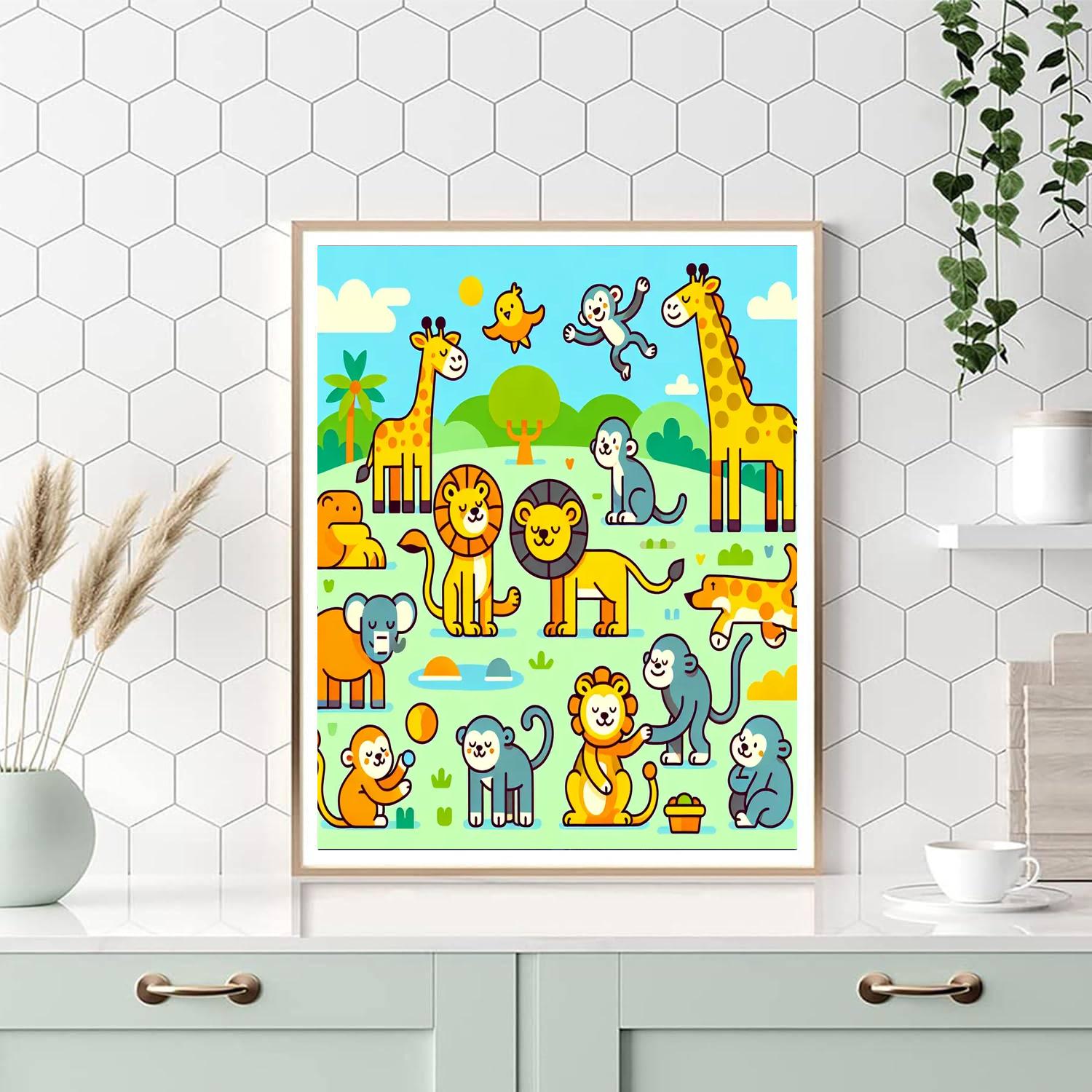 Zoo Animal Wonderland Paint By Numbers Art