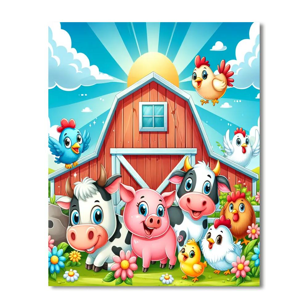 The Friendly Farmyard Crew DIY Paint By Numbers