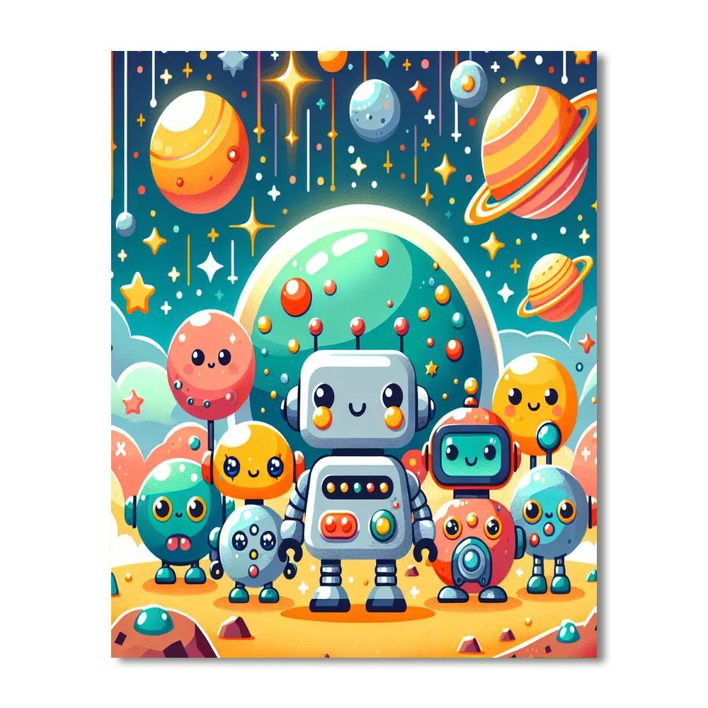 Robots In Space Exploration Painting By Numbers Kit