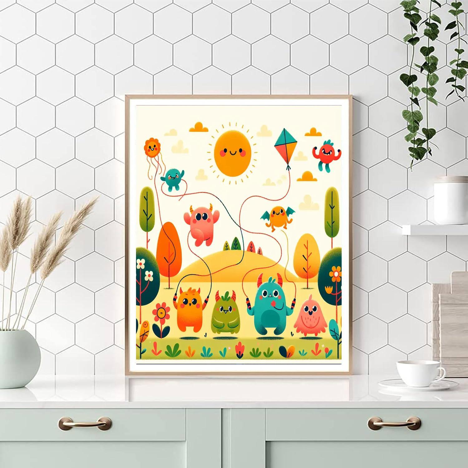 Adventure With Cute Monsters Painting By Numbers Kit
