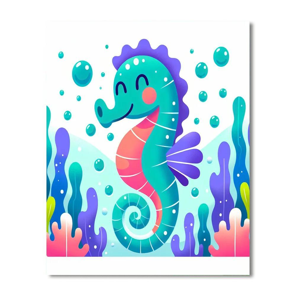 Soaring Seahorse Number Painting