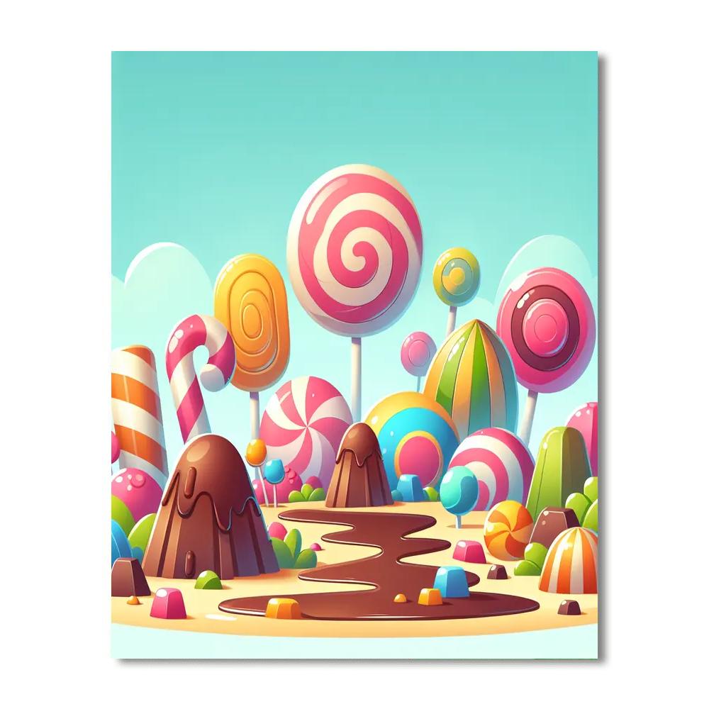 Playful Candy Land Paint By Numbers Art