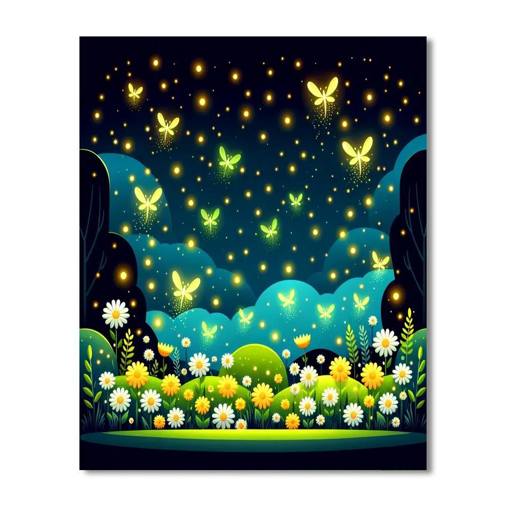 Flying Fireflies Paint By Numbers Art