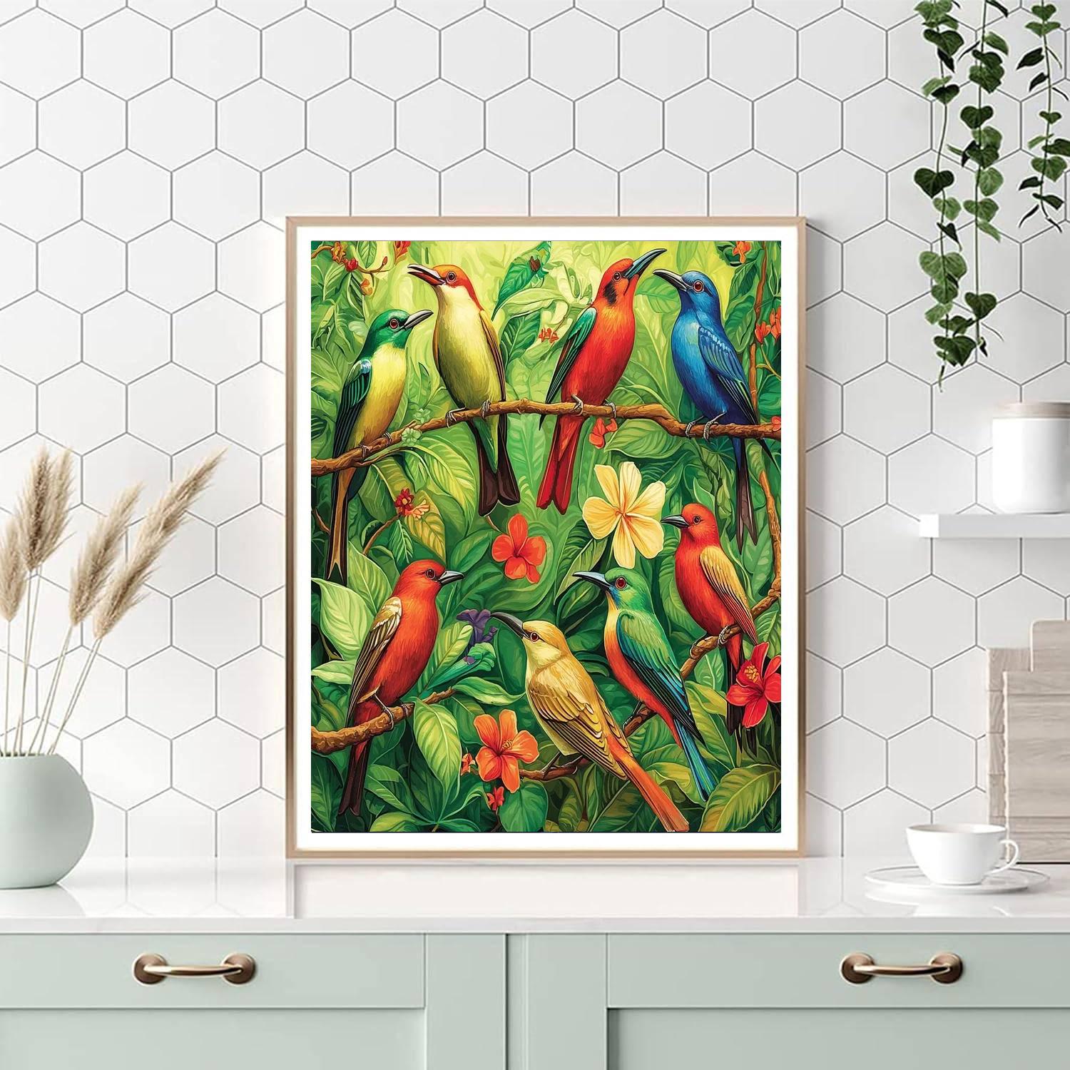 Audubon Inspired Exotic Tropical Birds  Paint By Numbers