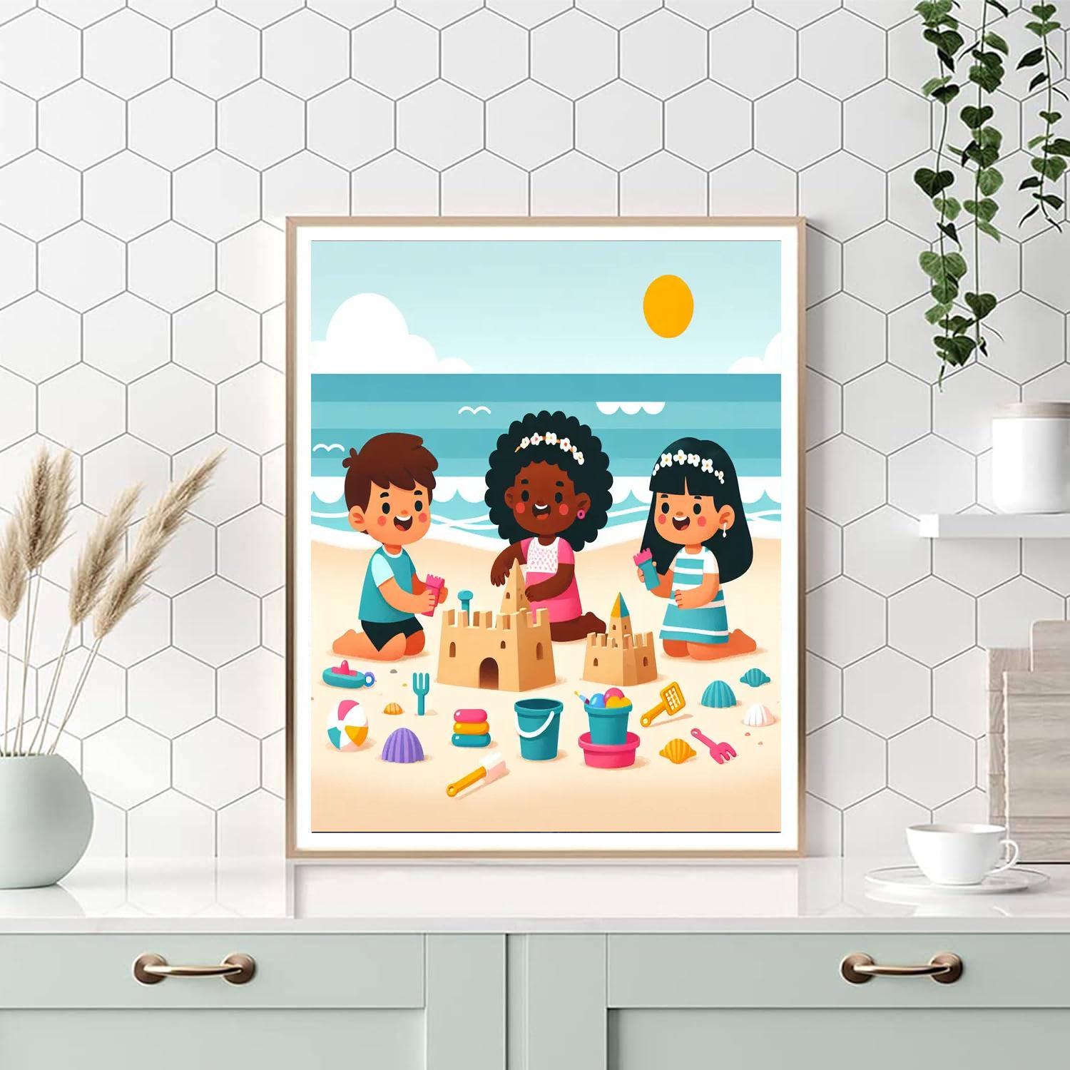 Sunny Sandcastle Soiree Numbered Painting Kits