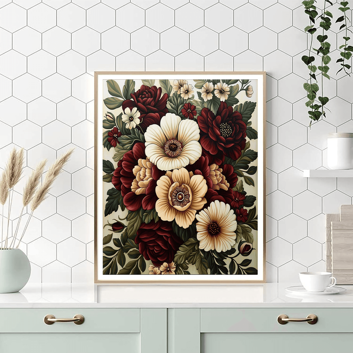 William Morris Inspired Victorian Elegance Bouquet  Paint By Color
