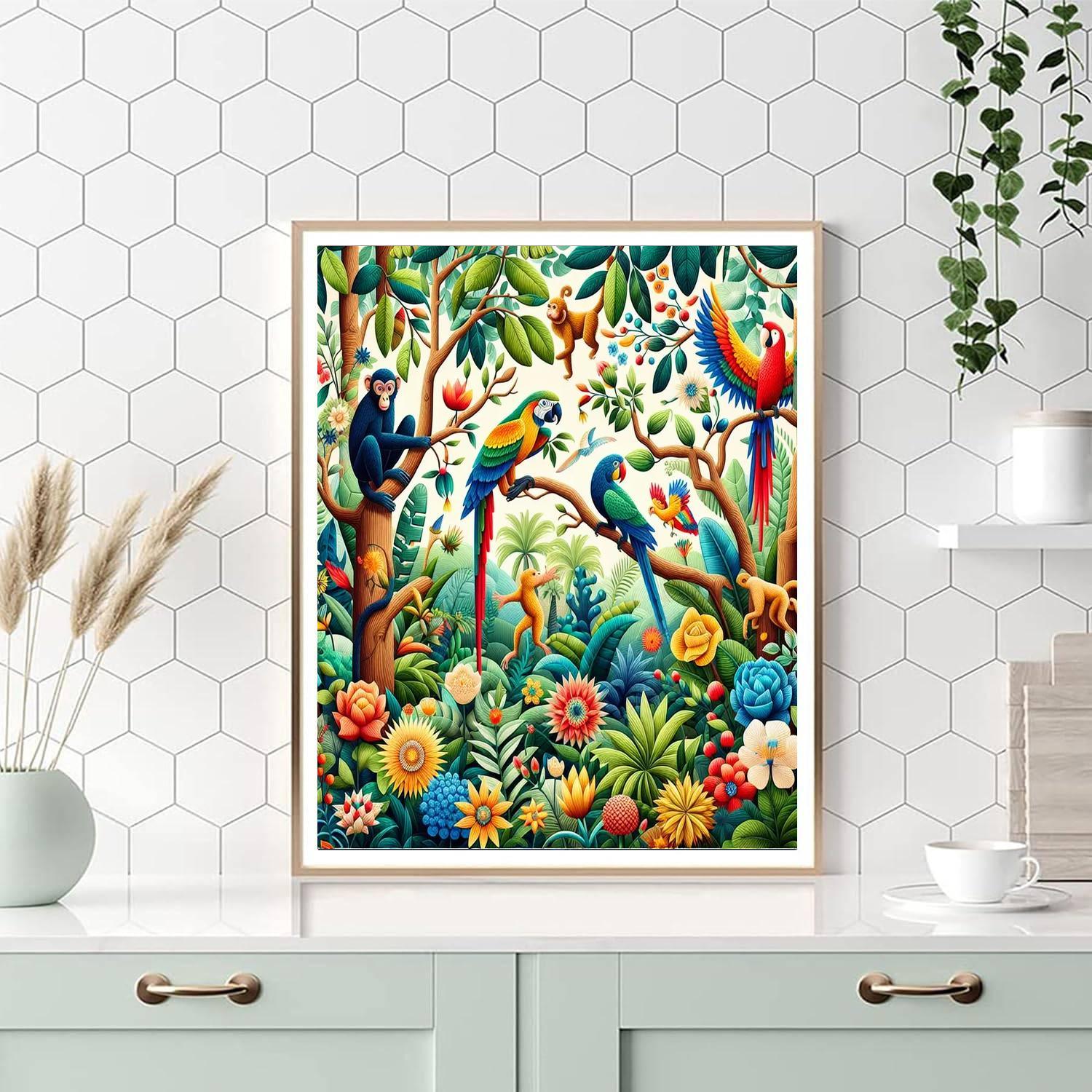 Vibrant Fantasy Jungle DIY Paint By Numbers