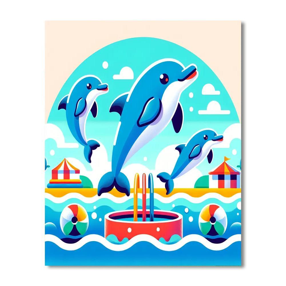 Seaside Dolphin Show Numbered Painting Kits
