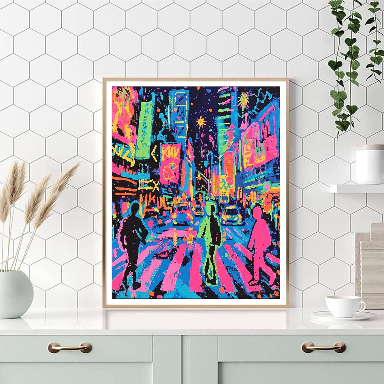 Haring Inspired Neon Urban Jungle  Paint By Numbers