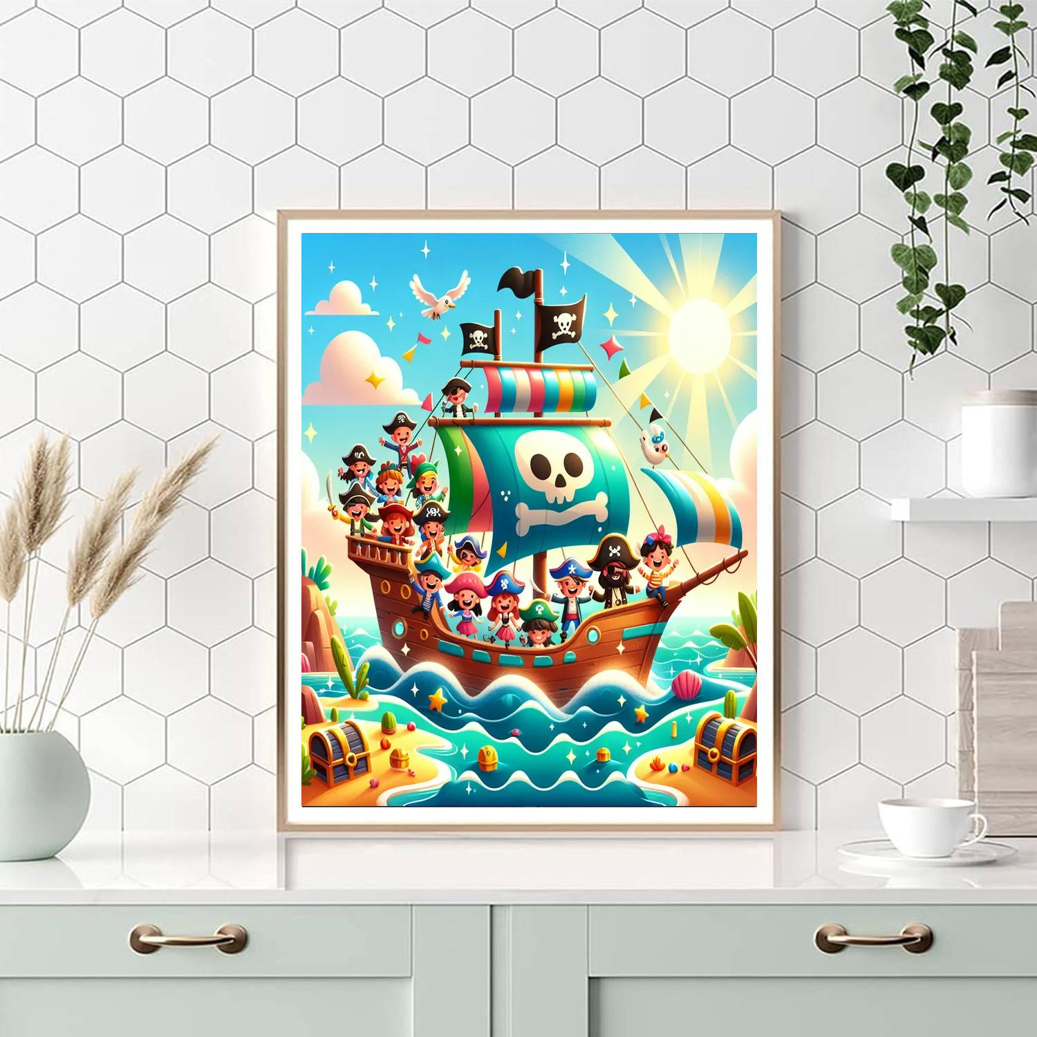 Adventurous Pirates At Sea DIY Paint By Numbers