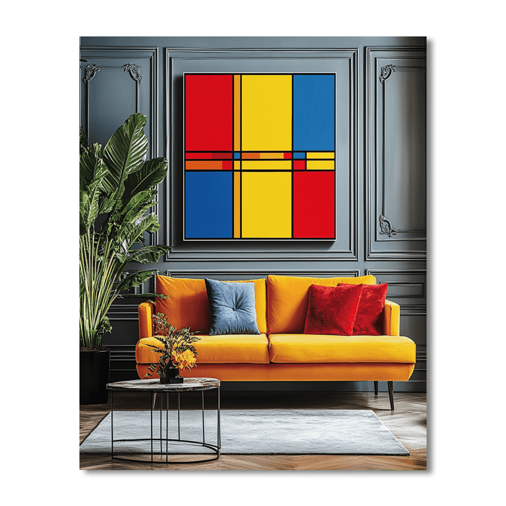 Piet Mondrian Inspired Avant-garde Patterns  Paint By Numbers