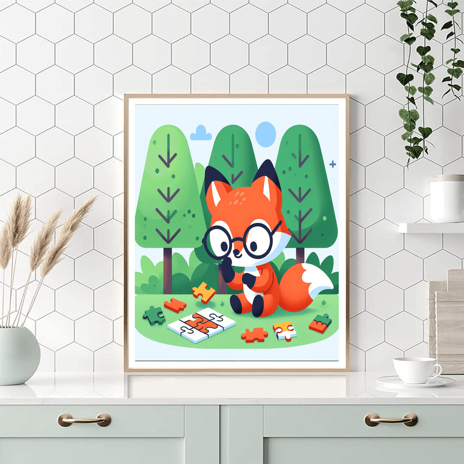 Clever Fox Puzzle Painting Number Kit
