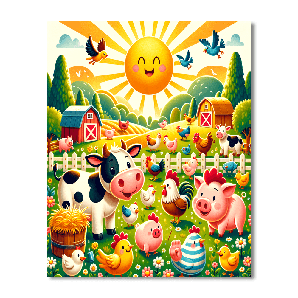 Colorful Farm Animals Paint By Numbers Kits